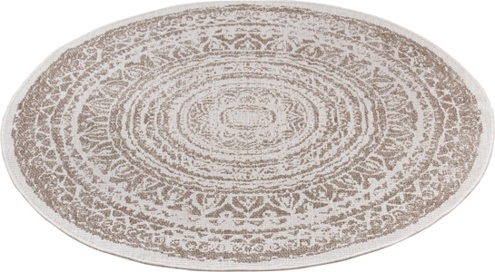 Freundin home collection, freundin Home Collection Teppich »Rosica«, rund, 5 mm Höhe, In-und Outdoor geeignet, Mandala, Wohnzimmer, Balkon, Terrasse, Garten, Pflegeleicht, Flachgewebe, Wendbar, freundin Home Collection Teppich »Rosica«, rund, 5 mm Höhe, In-& Outdoor, Wetterfest, Balkon, Garten, Wohnzimmer, Wasserfest