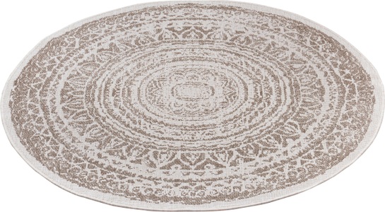 Freundin home collection, freundin Home Collection Teppich »Rosica«, rund, 5 mm Höhe, In-und Outdoor geeignet, Mandala, Wohnzimmer, Balkon, Terrasse, Garten, Pflegeleicht, Flachgewebe, Wendbar, freundin Home Collection Teppich »Rosica«, rund, 5 mm Höhe, In-& Outdoor, Wetterfest, Balkon, Garten, Wohnzimmer, Wasserfest