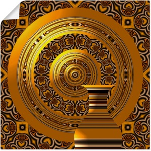 Artland, Artland Wandbild »Goldgelber Teller mit Karaffe«, Muster, (1 St.), in vielen Grössen & Produktarten - Alubild / Outdoorbild für den Aussenbereich, Leinwandbild, Poster, Wandaufkleber / Wandtattoo auch für Badezimmer geeignet, Artland Leinwandbild »Goldgelber Teller mit Karaffe«, Muster, (1 St.), auf Keilrahmen gespannt