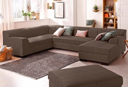 HOME AFFAIRE, Home affaire Wohnlandschaft »Falk«, mit Federkern und wahlweise mit Bettfunktion und Bettkasten, 