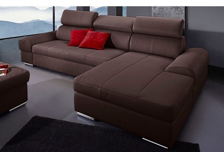 SIT&MORE, sit&more Ecksofa, sit&more Ecksofa Broadway, mit verstellbaren Kopfteilen, wahlweise mit Bettfunktion