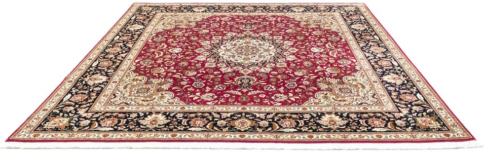 MorgenLand, morgenland Teppich »Täbriz 60 Raj Teppich handgeknüpft rot«, rechteckig, 6 mm Höhe, handgeknüpft, morgenland Teppich »Täbriz 60 Raj Teppich handgeknüpft rot«, rechteckig, 6 mm Höhe, handgeknüpft