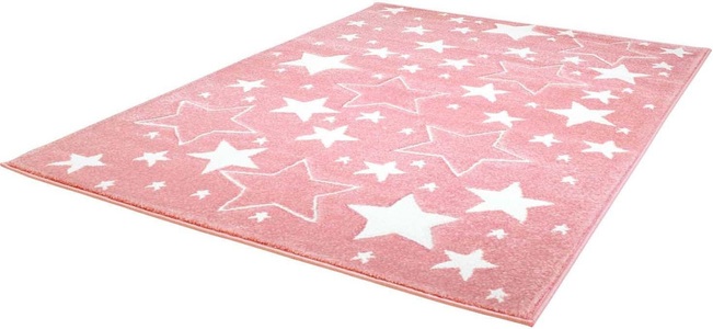 Carpet City, Kinderteppich, »Bueno Kids 1325«, Carpet City, rechteckig, Höhe 13 mm, maschinell gewebt, Carpet City Kinderteppich »Bueno Kids 1325«, rechteckig, 13 mm Höhe, Sternen-Teppich, 3D-Effekt, Weicher Flor, Pflegeleicht, Kinderzimmer
