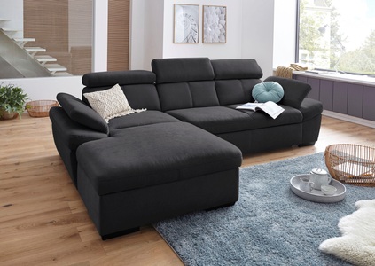 exxpo - sofa fashion, exxpo - sofa fashion Ecksofa, inklusive Kopfteil- und Armteilverstellung, wahlweise mit Bettfunktion, exxpo - sofa fashion Ecksofa »Salerno, inkl. Arm-& Kopfteilverstellung, bequem, Breite 280cm, L-Form« wahlweise mit Bettfunktion und Bettkasten, tolle Detailverarbeitung