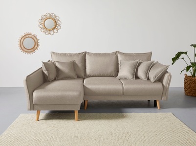 ANDAS, andas Ecksofa »Granbo«, incl. Bettfunktion und Bettkasten, Federkern-Polsterung, Seitentasche im Armteil, Home affaire Ecksofa »Granbo L-Form«, incl. Bettfunktion und Bettkasten, Federkern-Polsterung, Seitentasche