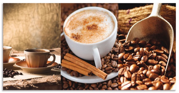Artland, Artland Küchenrückwand »Kaffee - Cappuccino - Heisser Kaffee«, Artland Küchenrückwand »Kaffee - Cappuccino - Heisser Kaffee«, (1 tlg.), Alu Spritzschutz mit Klebeband, einfache Montage