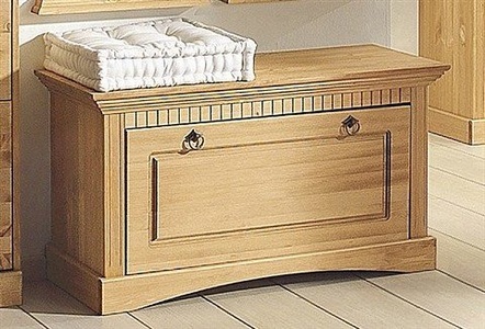 HOME AFFAIRE, Home affaire Schuhtruhe »Rustic«, Home affaire Schuhtruhe »Rustic« aus massiver Kiefer, Sitzhöhe 49 cm, mit Kassettenoptik