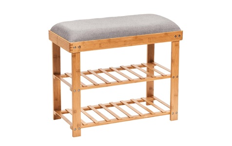 Zeller, Zeller - Schuhbank 2 Bambus Polyester - 60 x 29 x 50 cm, Zeller Present Schuhbank