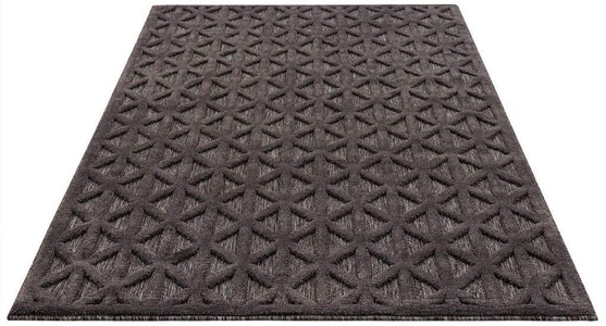 Carpet City, Carpet City Teppich »SANTORINI 58500«, rechteckig, 5 mm Höhe, 3D-Design: Flor erzeugt ein Hoch-Tief-Effekt, In- und Outdoor geeignet, Carpet City Teppich »In-& Outdoorteppich Santorini 58500, 3D-Effekt, Raute-Optik«, rechteckig, 5 mm Höhe, Wetterfest & UV-beständig für Terrasse, Balkon, Küche, Flur