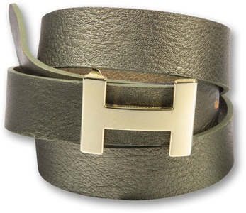 Silbergift, Silberfarbengift Koppelgürtel, Prägnante, auffallende Goldfarbenschliesse, 