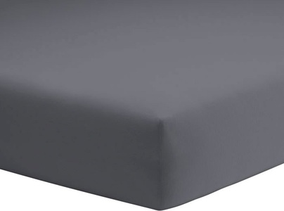 Schlafgut, Mako-Jersey-Spannbetttuch Schlafgut grau Größe: 020, Schlafgut Spannbettlaken »Mako-Jersey aus 100% Baumwolle, Bettlaken«, für Matratzen bis 18 cm Höhe, in 90x200, 140x200 oder 180x200 cm