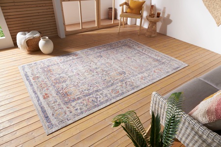 NOURISTAN, NOURISTAN Outdoorteppich »Luxor«, rechteckig, 3 mm Höhe, In- und Outdoor, Faltbar und Waschmaschinenfest, geeignet für Fussbodenheizung, strapazierfähig, robust, pflegeleicht, ringsum gekettelt, kräftige Farben, NORTHRUGS Teppich »Luxor«, rechteckig, 3 mm Höhe, In-& Outdoor, Läufer, Wetterfest, Balkon, Wohnzimmer, Orient