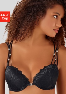 Nuance, Nuance Push-up-BH, mit raffinierten Trägern in Bänderoptik, Nuance Push-up-BH, mit Trägern in Bänderoptik und Metallperlen im Antiklook, sexy Dessous