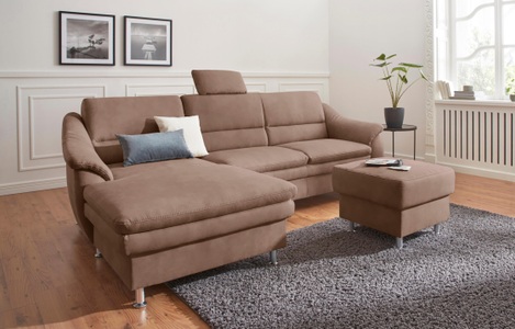 SIT&MORE, sit&more Ecksofa, sit&more Ecksofa »Cardoso L-Form« mit Federkern, wahlweise mit Bettfunktion