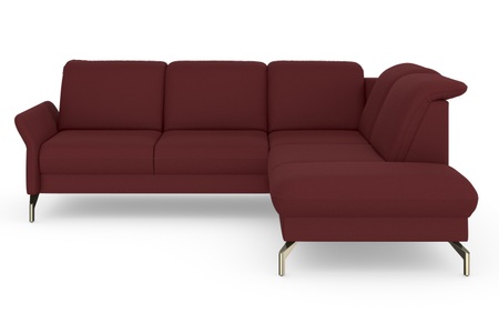 sit&more Ecksofa »Fashion«, wahlweise mit Kopfteilverstellung und Vorziehsitz, motorisch, mit satinierten Nickelfüssen