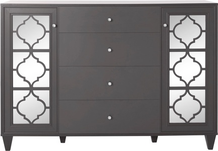 LEONIQUE, Leonique Kombikommode »Jessica«, mit Spiegelfront und schön ausgefrästen Profilen, Breite 147 cm, 