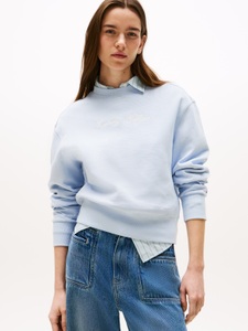 Tommy Hilfiger, Tommy Hilfiger Sweatshirt »SCRIPT REG PIQUE SWTSHRT«, mit Tommy Hilfiger Script Logo-Schriftzug