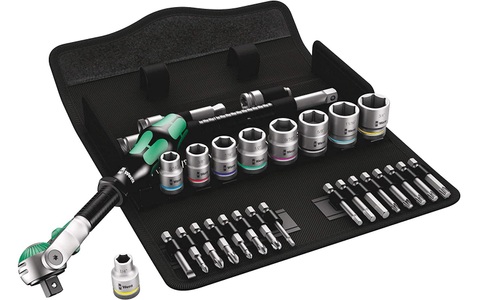 Wera, Wera 8100 SB 9 Zyklop Steckschlüsselsatz zöllig 29teilig 05004049001, 8100 SB 9 Zyklop Speed-Knarrensatz, zöllig, 3/8