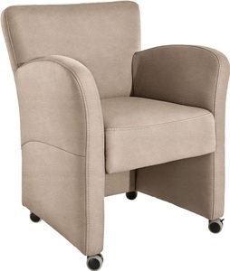 exxpo - sofa fashion, exxpo - sofa fashion Polsterstuhl, exxpo - sofa fashion Sessel »Cortado, Loungesessel auf Rollen, schmale Armlehnen, bequem« Breite 66 cm