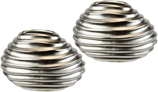 IGEA, I.GE.A. Dekovase »Keramik-Vase«, 2er Set Kleine Vase Weiss Modern Keramik Tisch Küche Büro Pampasgras, I.GE.A. Dekovase »Keramik-Vase«, 2er Set Kleine Vase Weiss Modern Keramik Tisch Küche Büro Pampasgras