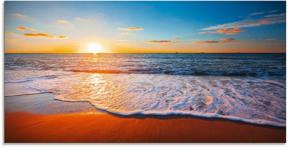 Artland Glasbild »Sonnenuntergang und das Meer«
