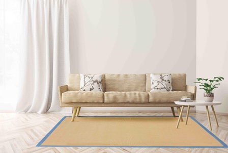 carpetfine, carpetfine Sisalteppich »Sisal«, rechteckig, 5 mm Höhe, carpetfine Sisalteppich »Sisal«, rechteckig, 5 mm Höhe, mit farbiger Bordüre, Anti Rutsch Rückseite