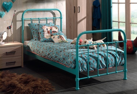 Vipack, Vipack Metallbett, Vipack Einzelbett »New York, Bettgestell Metall, pulverbeschichtet, in zeitlosem Design« H/T ca. 100x210cm, inkl. Lattenrost, sehr stabil gebaut, zwei Breiten und mehrere Farben zu Auswahl