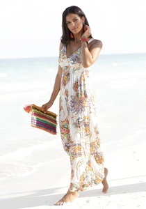 Lascana, LASCANA Maxikleid, LASCANA Maxikleid, mit buntem Paisleydruck und verstellbarem Ausschnitt, Sommerkleid