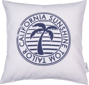 Tom Tailor, TOM TAILOR Kissenhülle »California Sunshine«, (1 St.), mit Palme und Schriftzug, TOM TAILOR HOME Dekokissen »California Sunshine«, mit Palme und Schriftzug, Kissenhülle ohne Füllung, 1 Stück