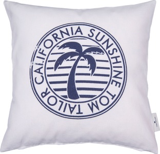 Tom Tailor, TOM TAILOR Kissenhülle »California Sunshine«, (1 St.), mit Palme und Schriftzug, TOM TAILOR HOME Dekokissen »California Sunshine«, mit Palme und Schriftzug, Kissenhülle ohne Füllung, 1 Stück