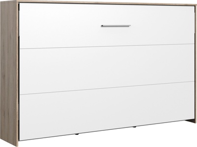 Wimex, Wimex Schrankbett »Juist«, MID.YOU Schrankbett 120/200 cm weiss, eichefarben , Juist , Metall , Birke , Schichtholz , 120 cm , Dekorfolie,Echtholz,Nachbildung , Federholzleisten verleimt , 001787055906