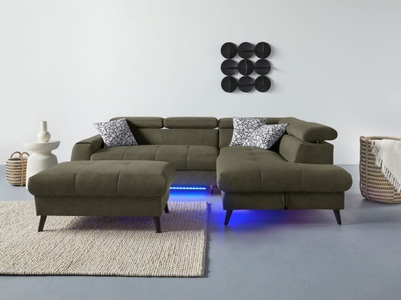 Cotta, COTTA Ecksofa »Mia«, 3-tlg.-Kissen-Set, Ottomane, wahlweise mit oder ohne RGB-Beleuchtung, COTTA Ecksofa »Mia L-Form«, 3-tlg.-Kissen-Set, Ottomane, wahlweise mit oder ohne RGB-Beleuchtung