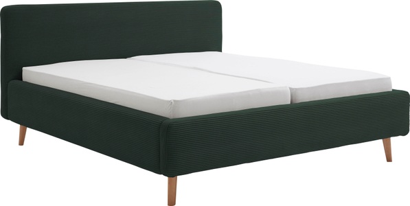 Novel - Bett MATTIS_8096 - dunkelgrün - Textil - 160x200