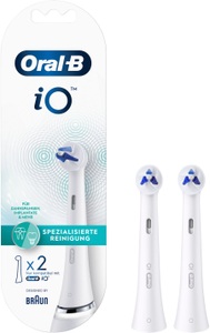 Braun, Oral-B Aufsteckbürsten iO Specialized Clean 2er, Oral-B Zahnbürstenkopf iO Specialized Clean, Weiss, 2 Stück