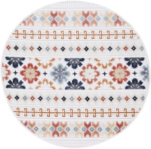 carpetfine, carpetfine Teppich »Deja 103«, rund, 4 mm Höhe, robustes Flachgewebe, Motiv- Floral Palmenblätter, Hoch-Tief Effekt, In- und Outdoor geeignet, Wetterfest und UV-beständig für Balkon, Terrasse, Garten, Aussenbereich,Wohnzimmer, Schlafzimmer, carpetfine Teppich »Deja 103«, rund, 4 mm Höhe, robustes Flachgewebe, Motiv- Floral Palmenblätter, Hoch-Tief Effekt