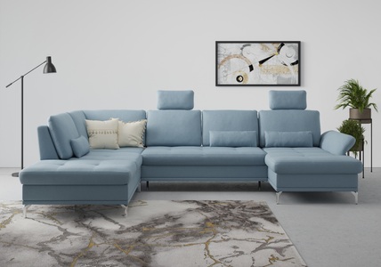 INOSIGN, INOSIGN Wohnlandschaft »Palm Beach«, Federkern, mit Sitztiefenverstellung, wahlweise mit Bettfunktion, Bettkasten und Armteilverstellung, INOSIGN Wohnlandschaft »Palm Beach U-Form«, Federkern, mit Sitztiefenverstellung, wahlweise mit Bettfunktion