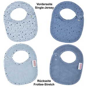 WOERNER, WÖRNER SÜDFROTTIER Druckknopflatz Wal blau 2er Set 22 x 29 cm, Wörner Lätzchen »Wal blau Druckknopflatz 22x29 cm« 2 Stk. tlg. mit Druckknöpfen, maschinenwaschbar, trocknergeeignet