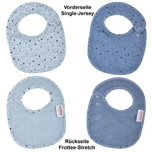 WOERNER, WÖRNER SÜDFROTTIER Druckknopflatz Wal blau 2er Set 22 x 29 cm, Wörner Lätzchen »Wal blau Druckknopflatz 22x29 cm« 2 Stk. tlg. mit Druckknöpfen, maschinenwaschbar, trocknergeeignet