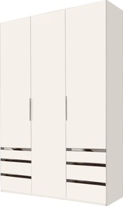 fresh to go, home24 Drehtuerenschrank Level 36A, MID.YOU Drehtürenschrank in weiss , Level 36A 150Cm Weiss , Metall, Kunststoff , 2 Fächer , 6 Schubladen , 150x216x58 cm , Dekorfolie,Nachbildung , 001787040701