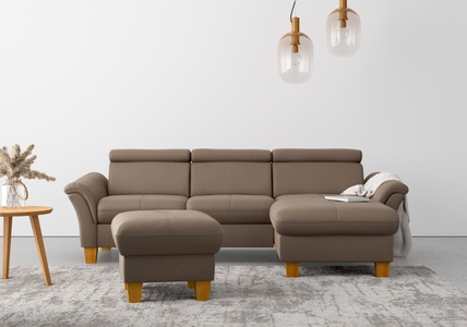 HOME AFFAIRE, Home affaire Ecksofa, wahlweise mit Bett mit klappbaren Rollen, Kasten und Kopfverstellung, Home affaire Ecksofa »Lindgren L-Form«, wahlweise mit Bett mit klappbaren Rollen, Kasten und Kopfverstellung