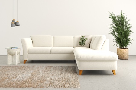 HOME AFFAIRE, Home affaire Ecksofa »Trelleborg«, Federkern-Polsterung, wahlweise mit Bettfunktion und Stauraum, Kopfstützen optional, Home affaire Ecksofa »Trelleborg L-Form«, Federkern-Polsterung, wahlweise mit Bettfunktion und Stauraum