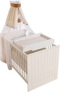 Roba, roba Wickelplatte weiß inkl. Wickelauflage Vichy beige, Wickelplatte VICHY