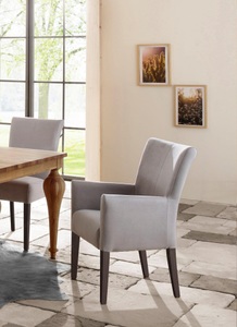 HOME AFFAIRE, Home affaire Armlehnstuhl »King«, Luxus-Microfaser, Beine aus massiver Buche, wengefarben lackiert, Home affaire Esszimmerstuhl »King«, Luxus-Microfaser, Polsterstuhl, Armlehnstuhl, Gestell Massivholz