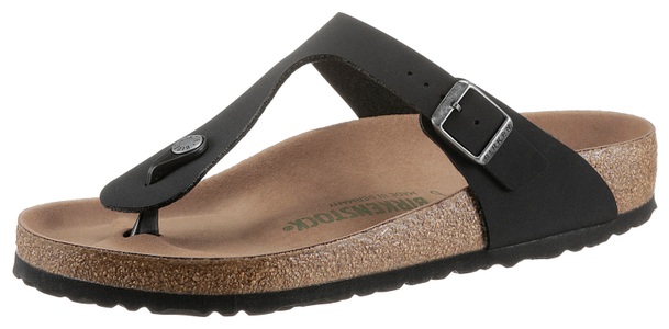 Birkenstock, Birkenstock Gizeh Zehentrenner Birko-Flor Birkibuc Earthy Vegan Normalweite schwarz 2021 EU 40 (Regular) Zehentrenner, 