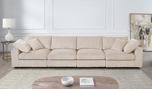 RAUM.ID, RAUM.ID 4-Sitzer »Bennid, XXL-Modulsofa mit vielen individuellen Stellmöglichkeiten« inklusive 2 grossen & 2 kleinen Zierkissen im flauschigen Cord, GOODproduct 4-Sitzer »Bennid, XXL-Modulsofa mit vielen individuellen Stellmöglichkeiten« inklusive 2 grossen & 2 kleinen Zierkissen im flauschigen Cord