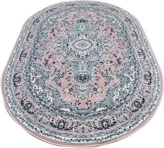 DELAVITA Teppich »Oriental«, oval, 7 mm Höhe, Kurzflor, Orientalisches Design, ideal im Wohnzimmer & Schlafzimmer