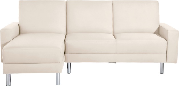 MAX WINZER, Max Winzer® Schlafsofa »Just Fresh«, Schlafsofa mit Recamiere, mit Rückenverstellung, Max Winzer® Schlafsofa »Just Fresh modernes kubisches Sofa, Rückenverstellung für Sitzkomfort«, Recamiere links oder rechts montierbar, elegante Metallfüsse
