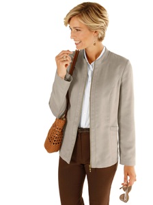 Classic Basics Blazer in Veloursleder-Optik