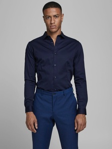 JACK & JONES, Jack & Jones Super schlank Businesshemd, Jack & Jones - Hemd Parma, für Herren, Marine, Größe M