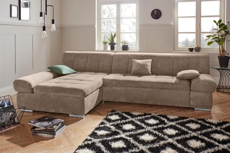 DOMO collection, DOMO collection Ecksofa, DOMO collection Ecksofa »Mona L-Form«, wahlweise mit Bettfunktion